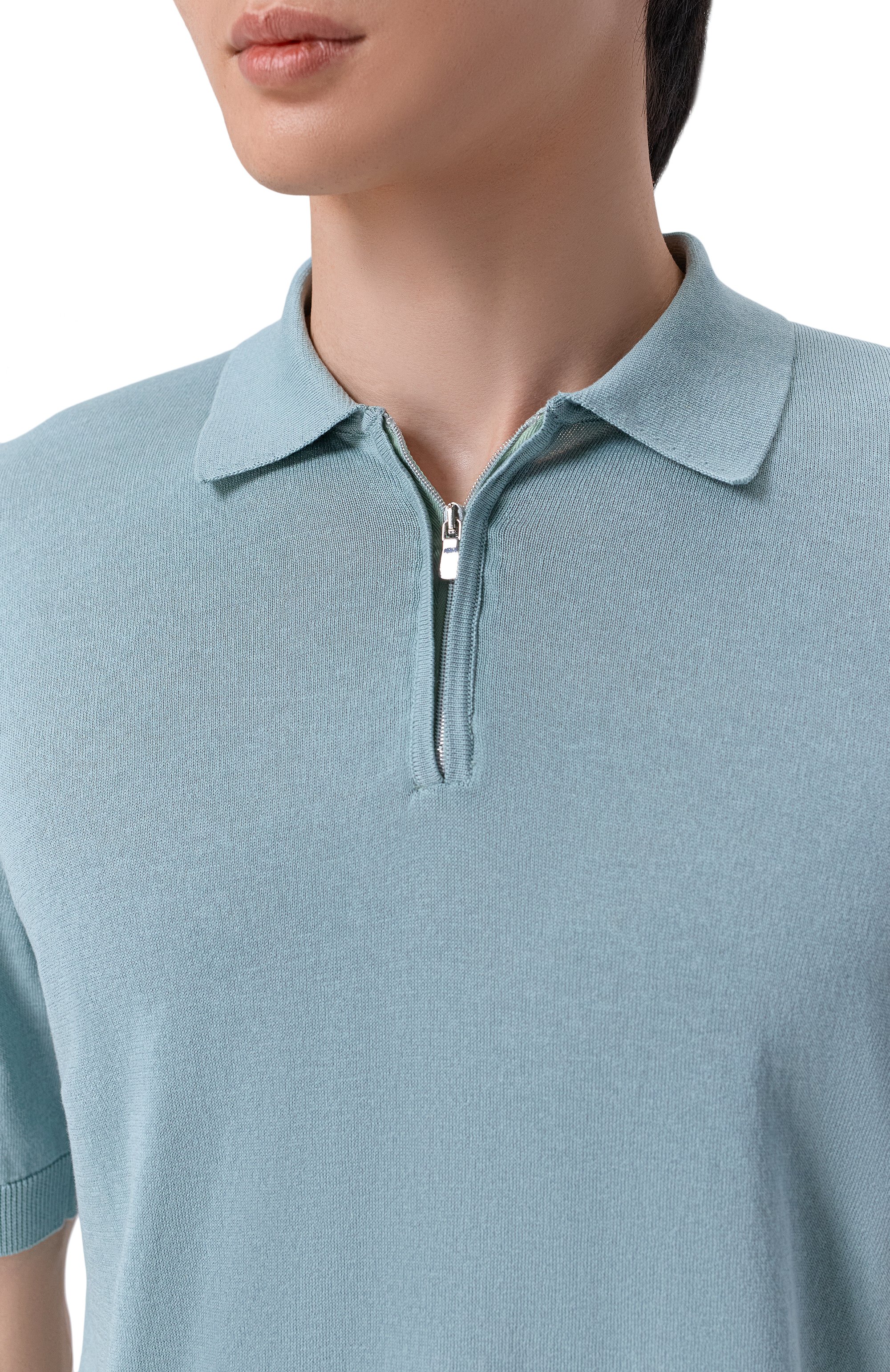 Поло из шелка и хлопка ANDREA CAMPAGNA, арт. M5425-1031, фото 5