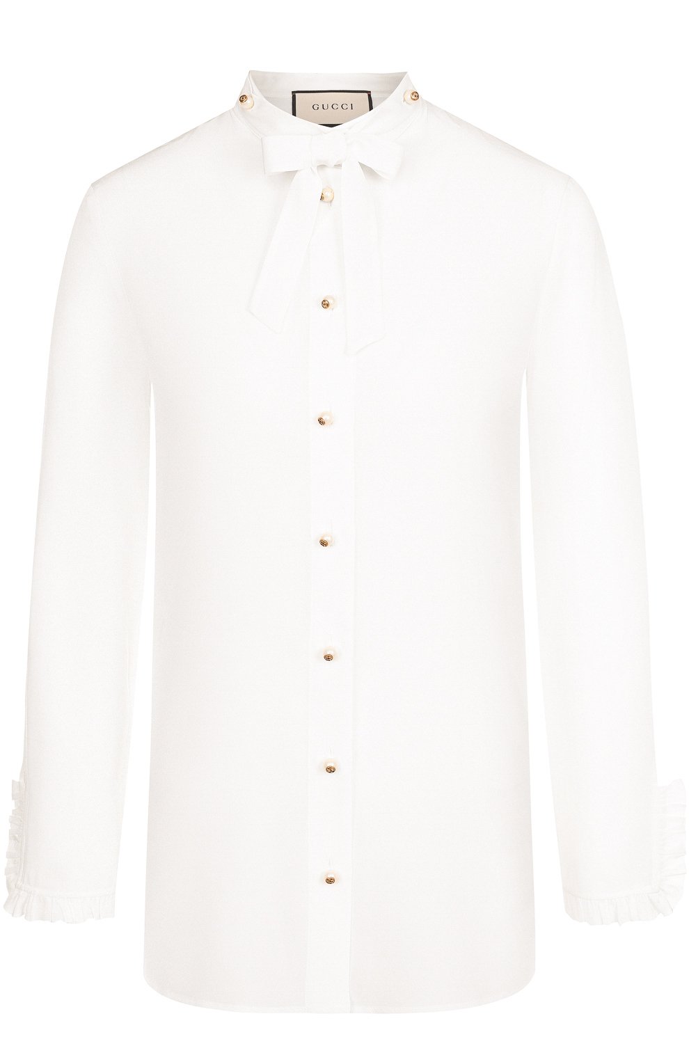 Шелковая блуза с воротником аскот GUCCI, арт. 407578/ZHS03, фото 1