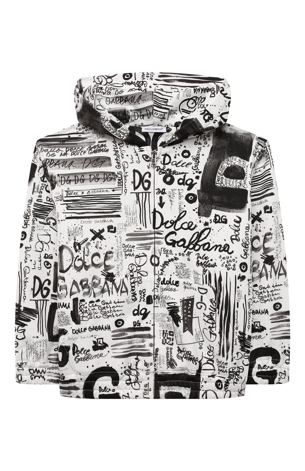 Хлопковая толстовка DOLCE & GABBANA черно-белого цвета по цене 29700 руб., арт. L4JWBS/HS7FY/2-6, фото 1 Хлопковая толстовка DOLCE & GABBANA, арт. L4JWBS/HS7FY/2-6, фото 1