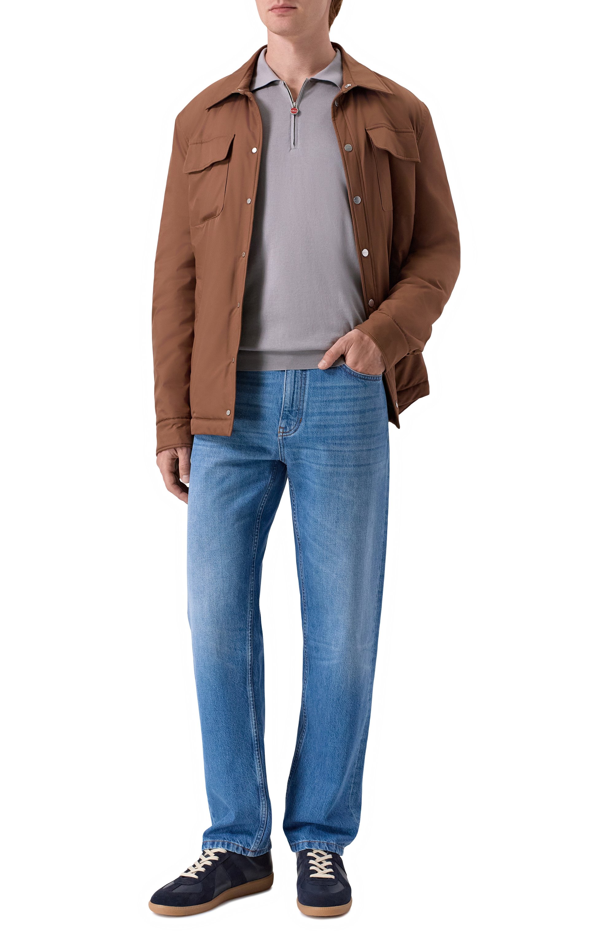 Хлопковое поло KITON светло-серого цвета по цене 133500 руб., арт. UMKX33ZK358, фото 2 Хлопковое поло KITON, арт. UMKX33ZK358, фото 2