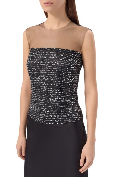 Атласный топ с отделкой стразами YANINA, арт. T-3091D, фото 3