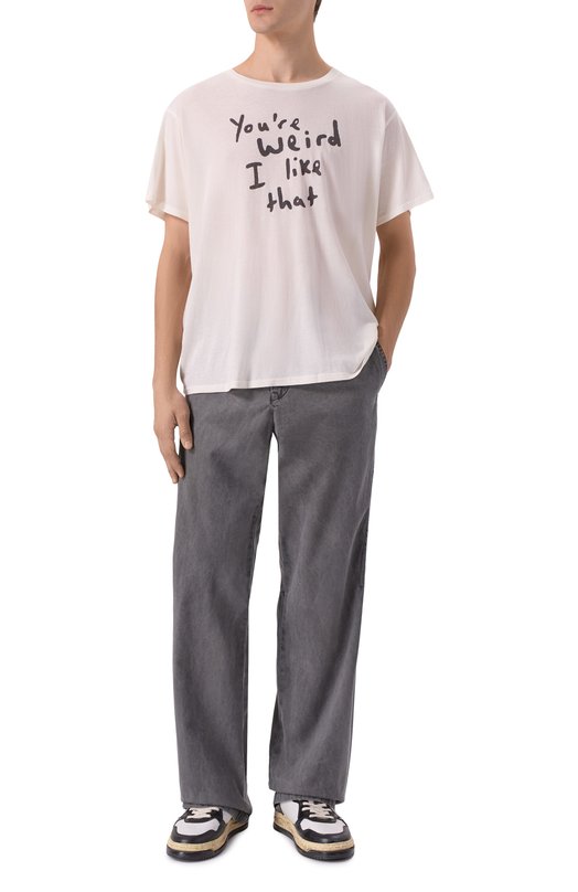 Хлопковая футболка R13 R13WK001-K128B Кремовый  R13WK001-K128B Фото 2