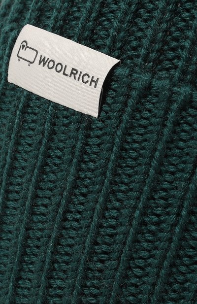 Шерстяная шапка WOOLRICH темно-зеленого цвета по цене 7970 руб., арт. CFW0AC0166MRUF0663, фото 3 Шерстяная шапка WOOLRICH, арт. CFW0AC0166MRUF0663, фото 3
