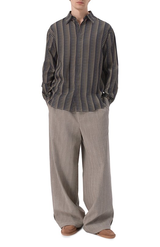 Брюки из шерсти и хлопка Emporio Armani EM005615/TE20603 Бежевый  EM005615/TE20603 Фото 2