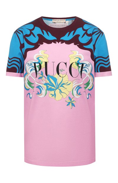 Женская хлопковая футболка EMILIO PUCCI, арт. 0EJP45/0E994