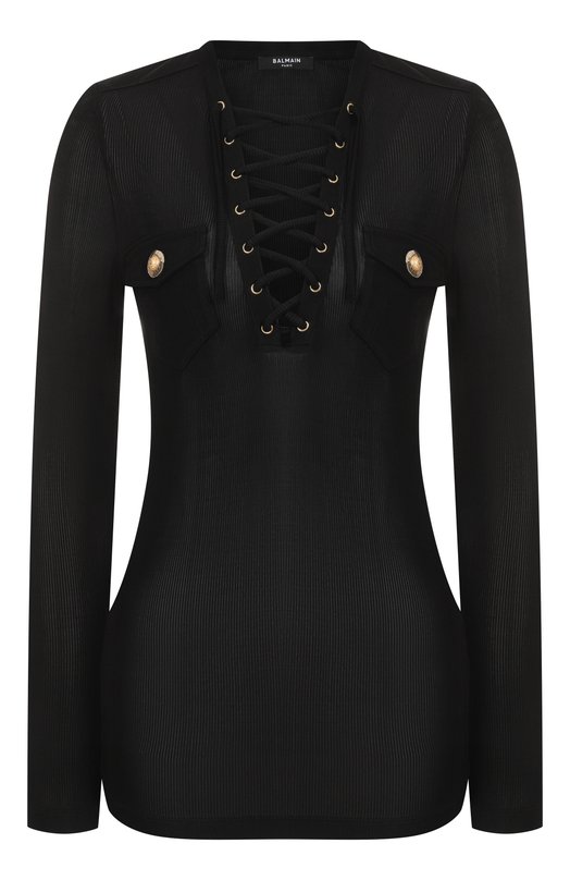 Пуловер из вискозы Balmain FF1GD019/JC55 Чёрный FF1GD019/JC55
