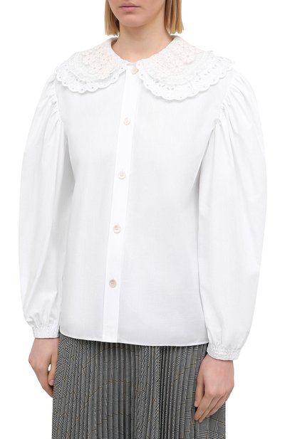 Хлопковая блузка MIU MIU, арт. MK1479-1AYZ-F0009, фото 3