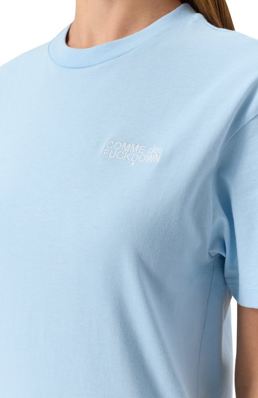 Хлопковая футболка Comme des Fuckdown CFABW01213 Голубой  CFABW01213 Фото 5