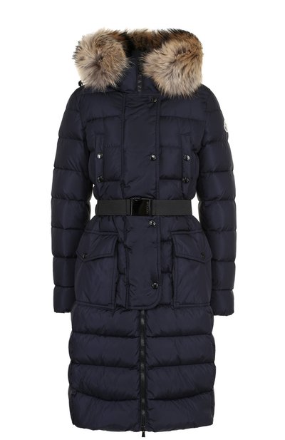 Женский стеганый пуховик с поясом и капюшоном MONCLER, арт. C2-093-49884-25-68065