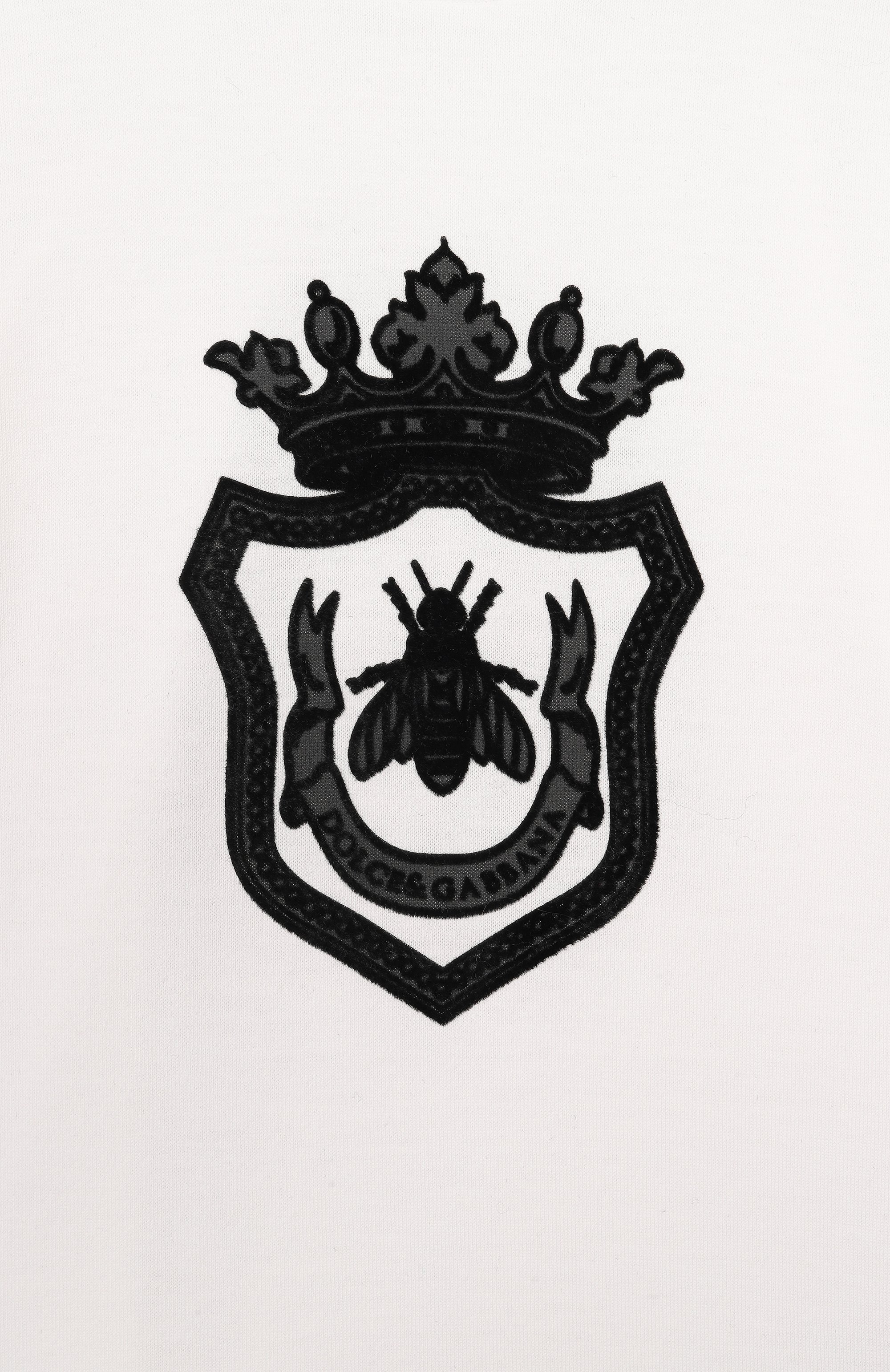 Хлопковая футболка DOLCE & GABBANA молочного цвета по цене 19950 руб., арт. L1JT7W/G7PMJ, фото 3 Хлопковая футболка DOLCE & GABBANA, арт. L1JT7W/G7PMJ, фото 3