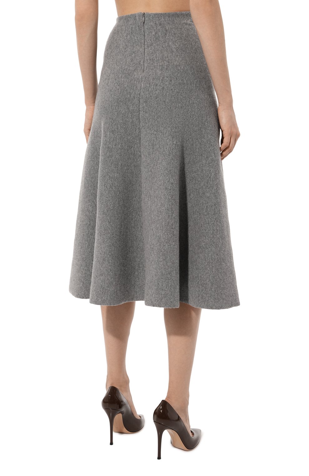Юбка из шерсти и вискозы VALENTINO серого цвета по цене 293500 руб., арт. 3B3KG03U84P, фото 4 Юбка из шерсти и вискозы VALENTINO, арт. 3B3KG03U84P, фото 4