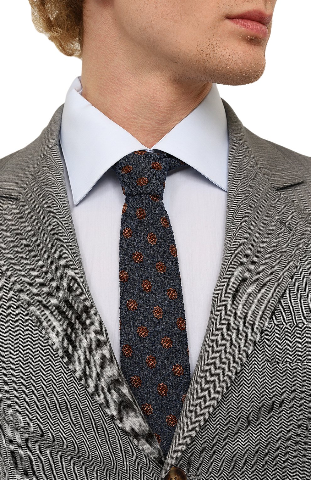 Галстук из шелка и хлопка CANALI, арт. 18/HJ03806, фото 2