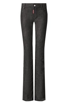 Женские джинсы DSQUARED2 черного цвета, арт. S72LB0851/S30357 | Фото 1 (Материал сплава: Проставлено; Драгоценные камни: Проставлено; Длина (брюки, джинсы): Удлиненные; Материал внешний: Деним, Хлопок; Детали: Делаве; Кросс-КТ: Деним; Силуэт Ж (брюки и джинс�ы): Расклешенные; Стили: Кэжуэл)