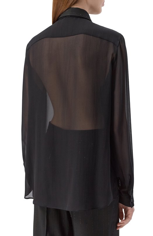 Блузка из вискозы и шерсти Elie Saab SH082NP25/CD019 Чёрный  SH082NP25/CD019 Фото 4