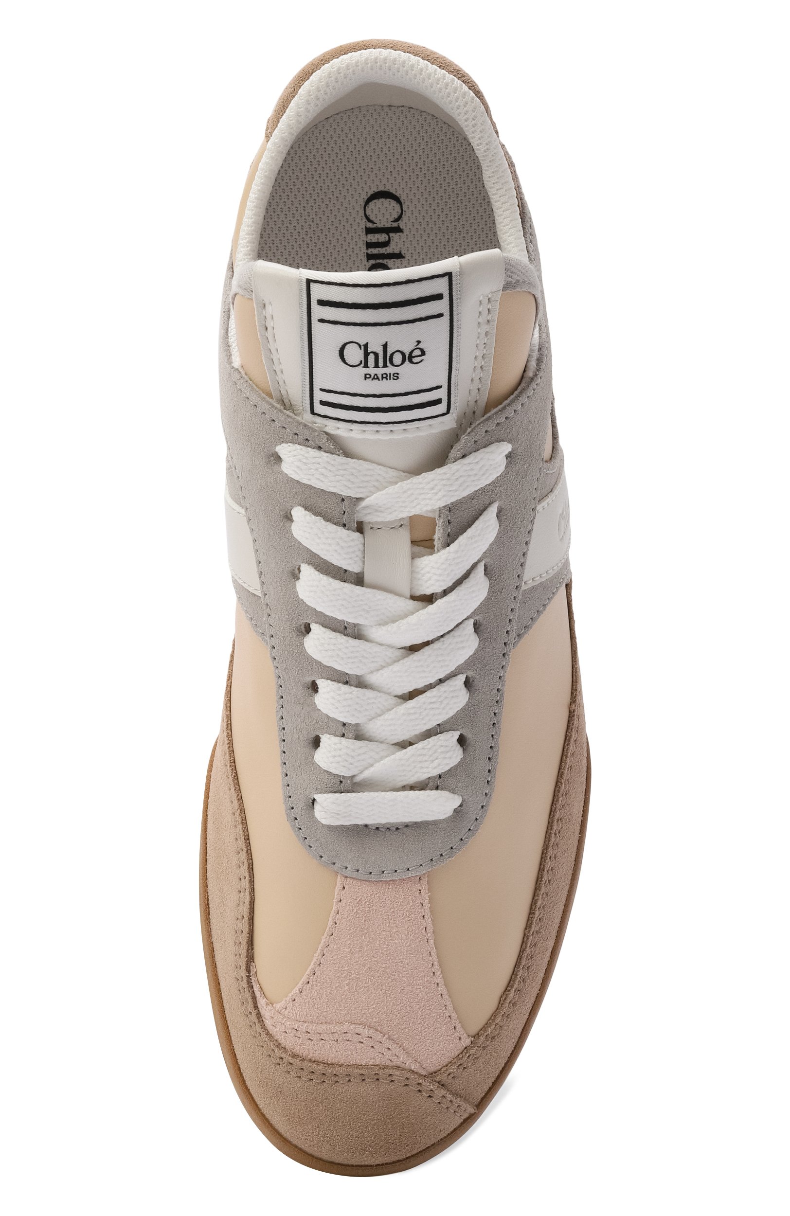 Кожаные кеды chloé kick CHLOÉ бежевого цвета по цене 88500 руб., арт. CH25W07IVE09238W, фото 6 Кожаные кеды chloé kick CHLOÉ, арт. CH25W07IVE09238W, фото 6