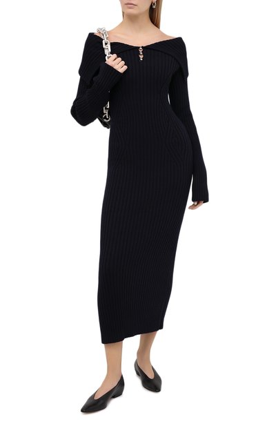 Шерстяное платье LANVIN темно-синего цвета по цене 99500 руб., арт. RW-DR382M-MV09-H20, фото 2 Шерстяное платье LANVIN, арт. RW-DR382M-MV09-H20, фото 2