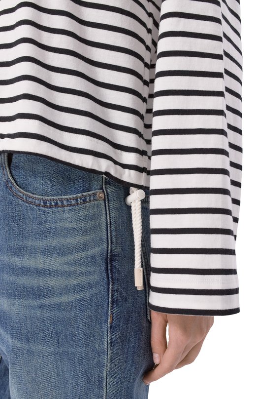 Хлопковый лонгслив Juun.J JW6241W01 Чёрно-белый  JW6241W01 Фото 5