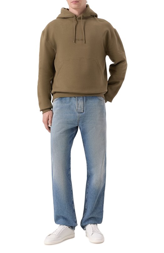 Хлопковое худи Saint Laurent 818538/Y36SW Хаки  818538/Y36SW Фото 2