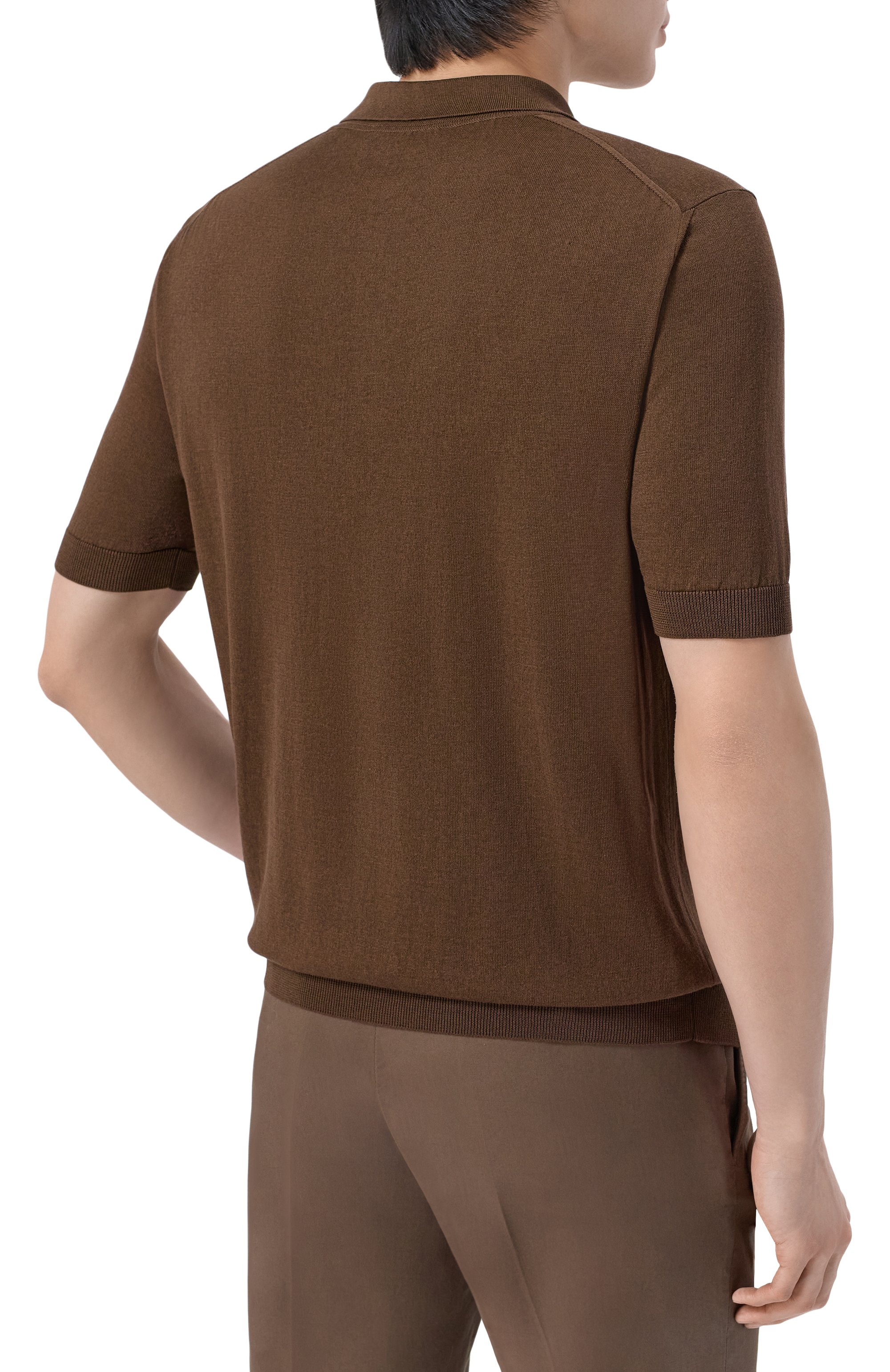 Поло из шелка и хлопка ANDREA CAMPAGNA, арт. M5425-1031, фото 4