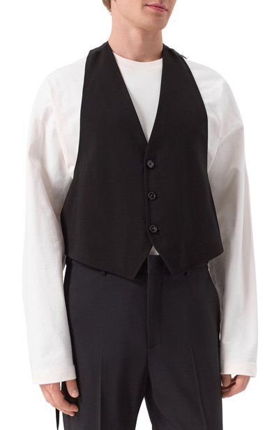 Жилет из вискозы ANN DEMEULEMEESTER черного цвета по цене 61550 руб., арт. B0012501/FA558, фото 3 Жилет из вискозы ANN DEMEULEMEESTER, арт. B0012501/FA558, фото 3
