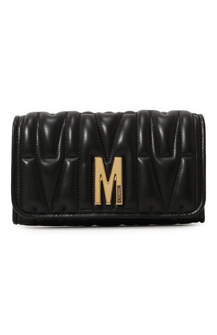 Женская сумка MOSCHINO черного цвета, арт. A8117/8002 | Фото 1 (Размер: mini; Материал: Натуральная кожа; Сумки-технические: Сумки через плечо)