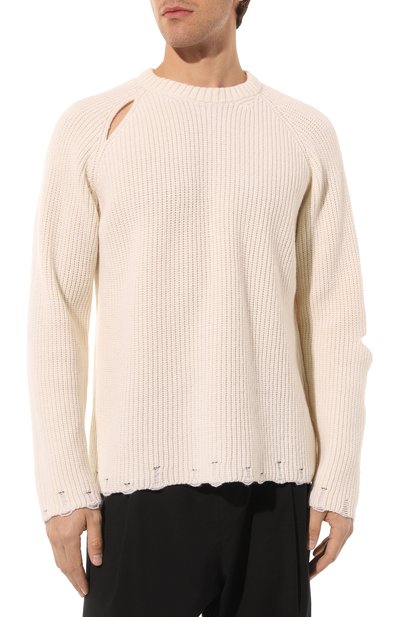 Свитер из шерсти и кашемира A PAPER KID кремового цвета по цене 34000 руб., арт. F3PKMAJP002, фото 3 Свитер из шерсти и кашемира A PAPER KID, арт. F3PKMAJP002, фото 3