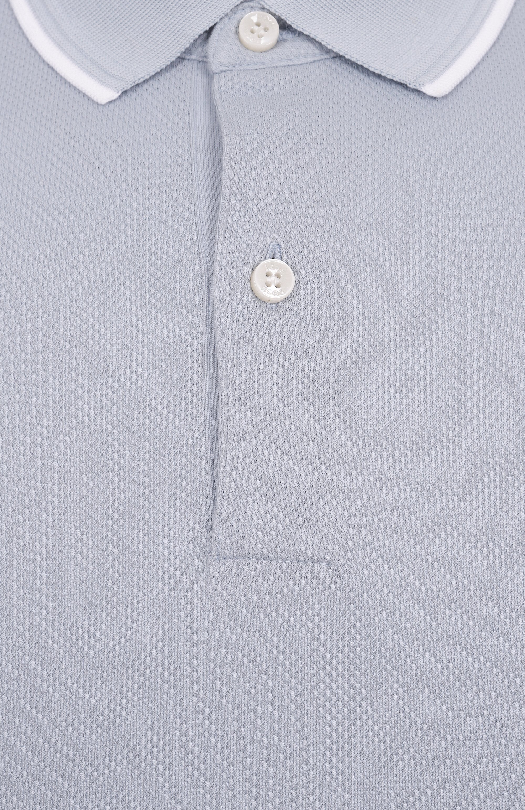 Хлопковое поло BOSS светло-голубого цвета по цене 17950 руб., арт. 50527650, фото 6 Хлопковое поло BOSS, арт. 50527650, фото 6