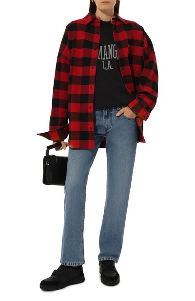 Хлопковая футболка PALM ANGELS черного цвета по цене 22050 руб., арт. PWAA017F24JER001, фото 2 Хлопковая футболка PALM ANGELS, арт. PWAA017F24JER001, фото 2