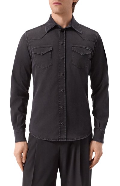 Джинсовая рубашка DOLCE & GABBANA темно-серого цвета по цене 99500 руб., арт. G5JC8D/G8HW4, фото 3 Джинсовая рубашка DOLCE & GABBANA, арт. G5JC8D/G8HW4, фото 3