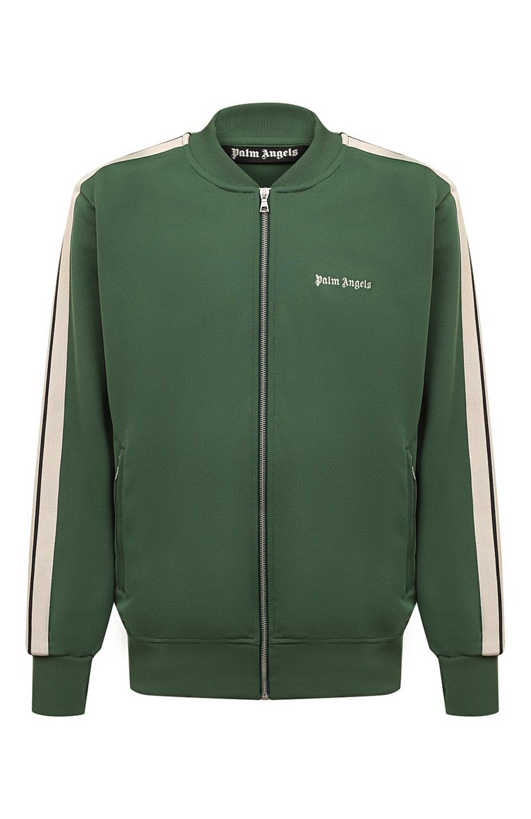 Мужской толстовка PALM ANGELS зеленого цвета, арт. PMBD061F23FAB0015701 | Ф�ото 1 (Материал внешний: Синтетический материал; Рукава: Длинные; Длина (для топов): Стандартные; Мужское Кросс-КТ: Толстовка-одежда; Стили: Спорт-шик; Автоматизация ТО: Проставлено; Автоматизация состава: Проставлено)