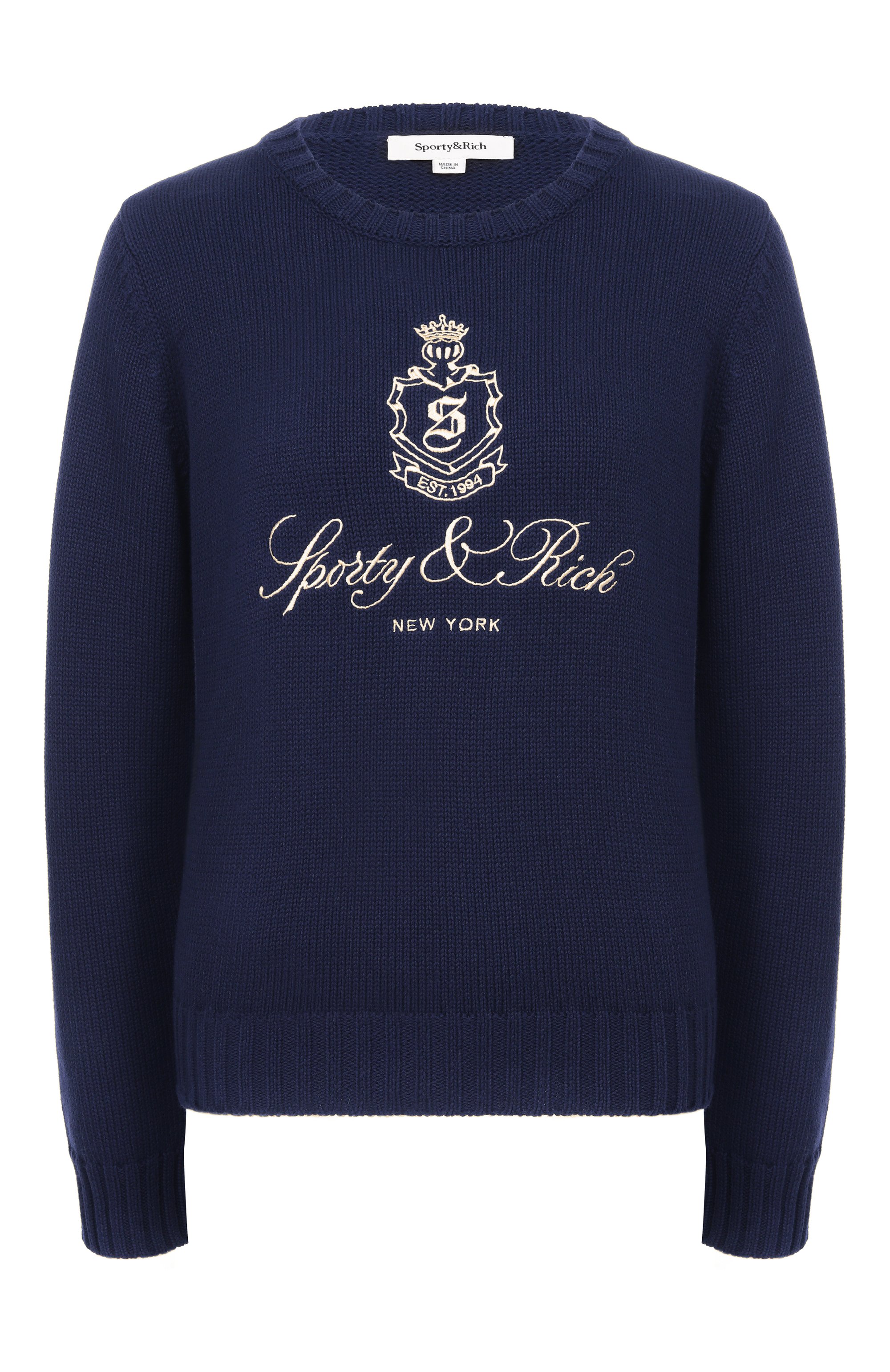 Хлопковый пуловер SPORTY AND RICH, арт. WS06566205BL106, фото 1