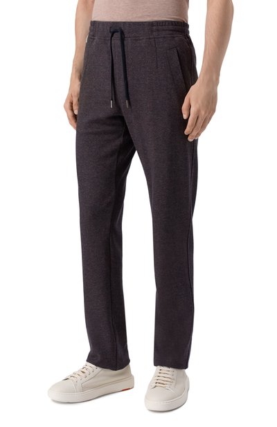 Брюки из шерсти и хлопка CAPOBIANCO темно-синего цвета по цене 58300 руб., арт. 19M701.PU00./56, фото 3 Брюки из шерсти и хлопка CAPOBIANCO, арт. 19M701.PU00./56, фото 3