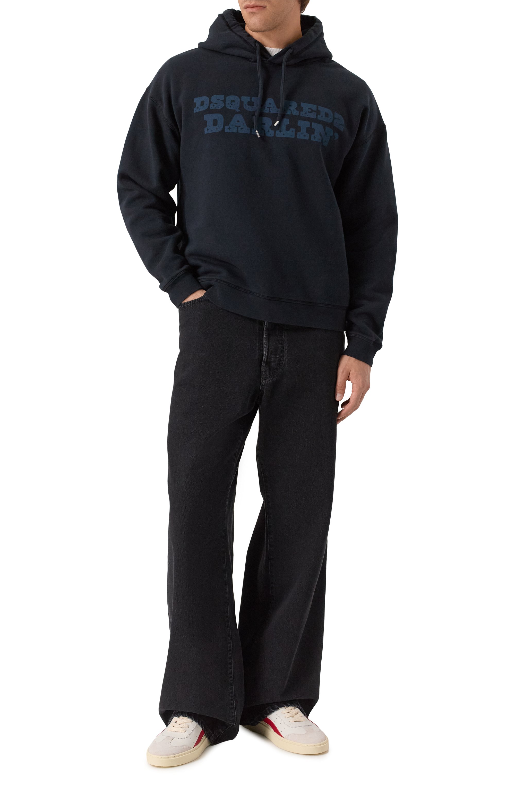 Хлопковое худи DSQUARED2 темно-синего цвета по цене 64000 руб., арт. S71GU0739/S25030, фото 2 Хлопковое худи DSQUARED2, арт. S71GU0739/S25030, фото 2