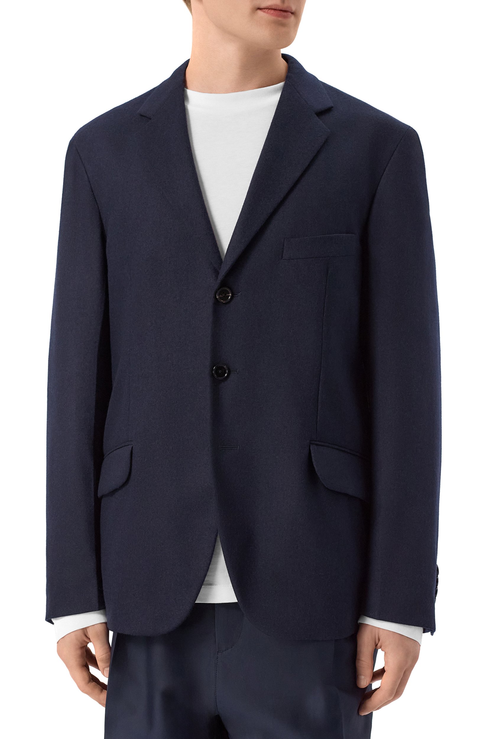 Шерстяной пиджак JIL SANDER темно-синего цвета по цене 456000 руб., арт. J22BN0291/J40333, фото 3 Шерстяной пиджак JIL SANDER, арт. J22BN0291/J40333, фото 3