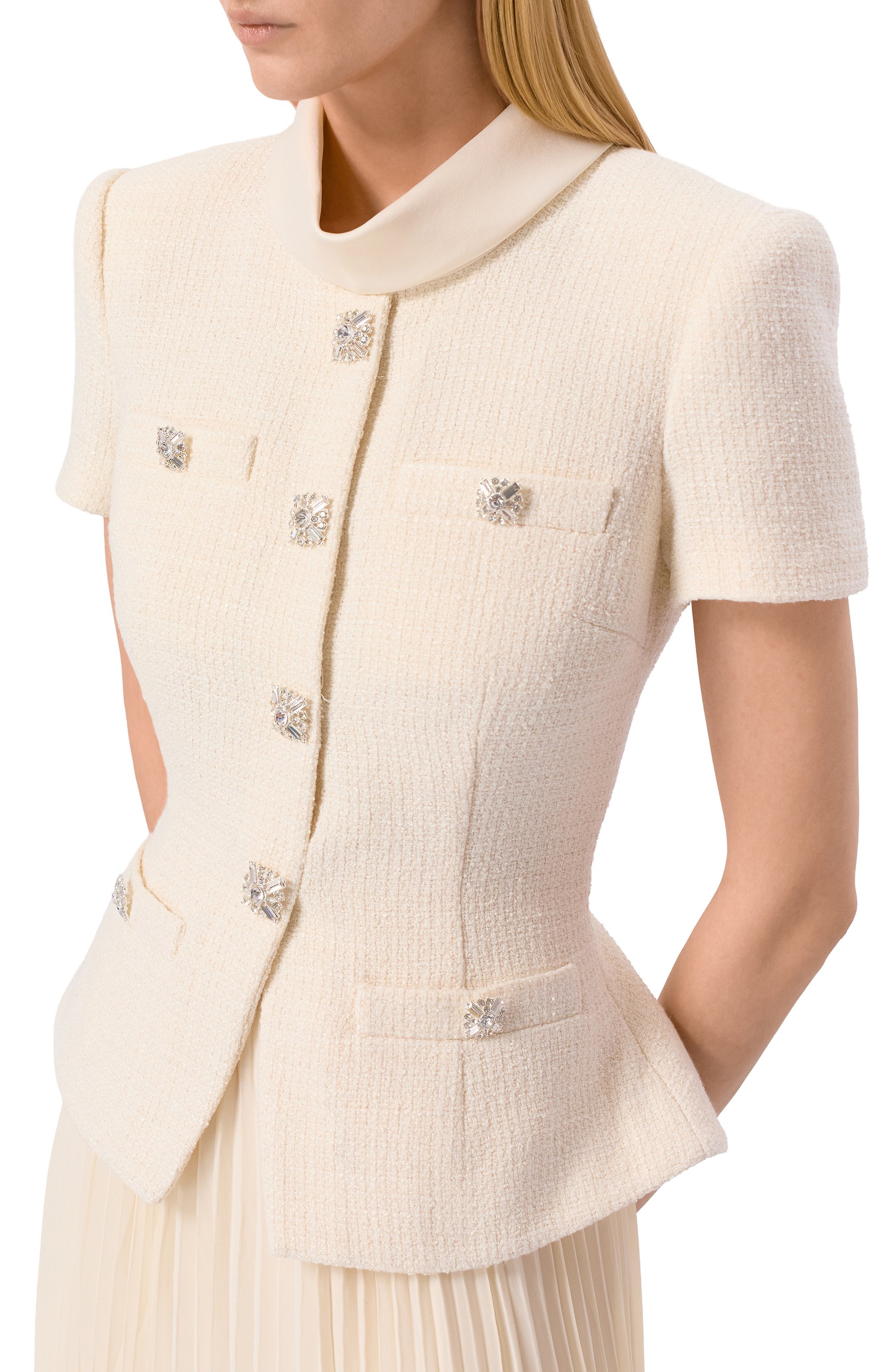 Комбинированное платье SELF-PORTRAIT, арт. RS26161MBC, фото 4