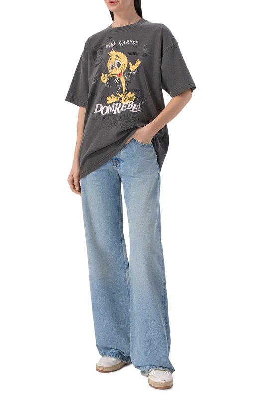 Хлопковая футболка DOMREBEL WH0 CARES/T-SHIRT Серый  WH0 CARES/T-SHIRT Фото 2