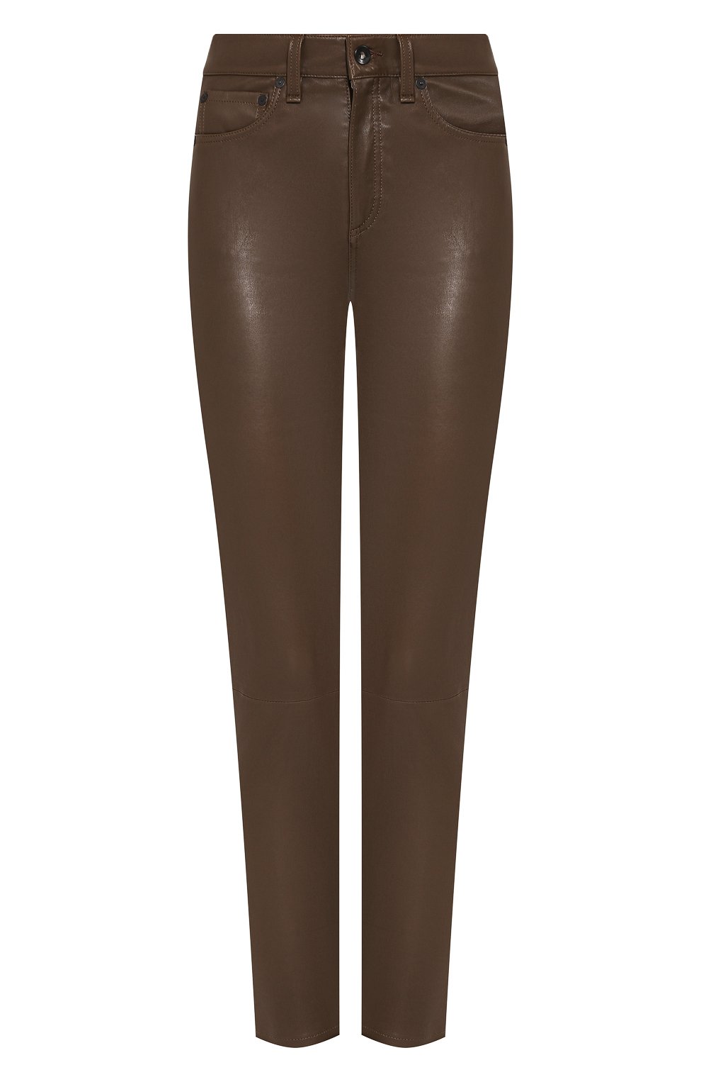 Кожаные брюки RAG AND BONE хаки цвета по цене 99500 руб., арт. WAW19F7049LF49, фото 1 Кожаные брюки RAG AND BONE, арт. WAW19F7049LF49, фото 1