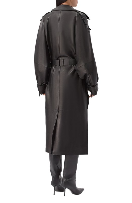 Кожаный плащ Balmain FF0TL188/LD63 Чёрный  FF0TL188/LD63 Фото 4