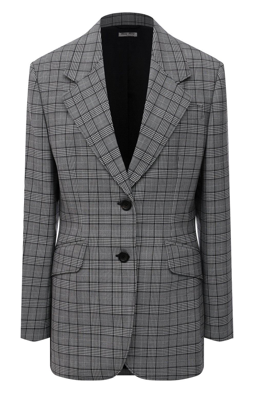 Шерстяной жакет MIU MIU серого цвета по цене 275000 руб., арт. MH1701-087-F0002, фото 1 Шерстяной жакет MIU MIU, арт. MH1701-087-F0002, фото 1