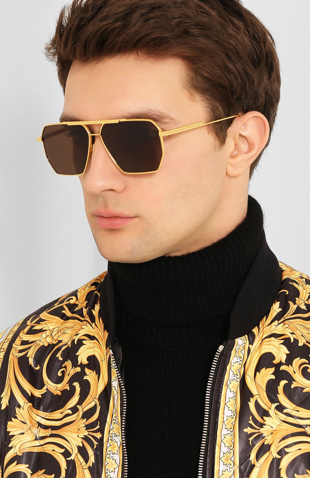 Солнцезащитные очки BOTTEGA VENETA золотого цвета по цене 45400 руб., арт. BV1012 003, фото 3 Солнцезащитные очки BOTTEGA VENETA, арт. BV1012 003, фото 3