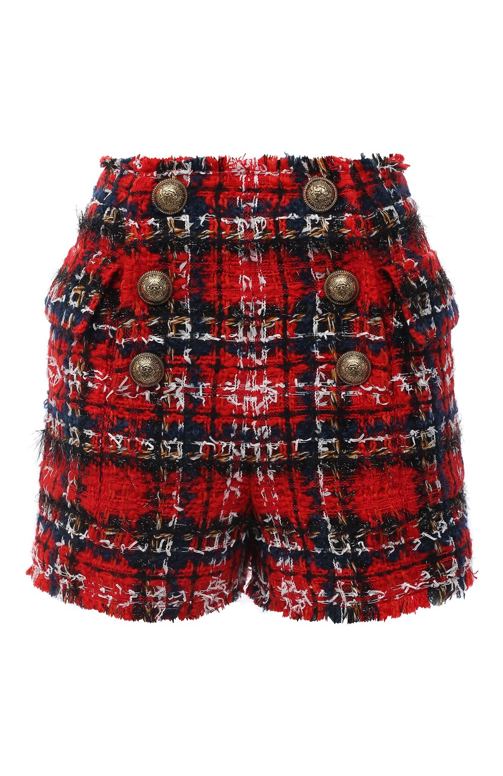 Шорты BALMAIN красного цвета по цене 106500 руб., арт. UF15002/W076, фото 1 Шорты BALMAIN, арт. UF15002/W076, фото 1