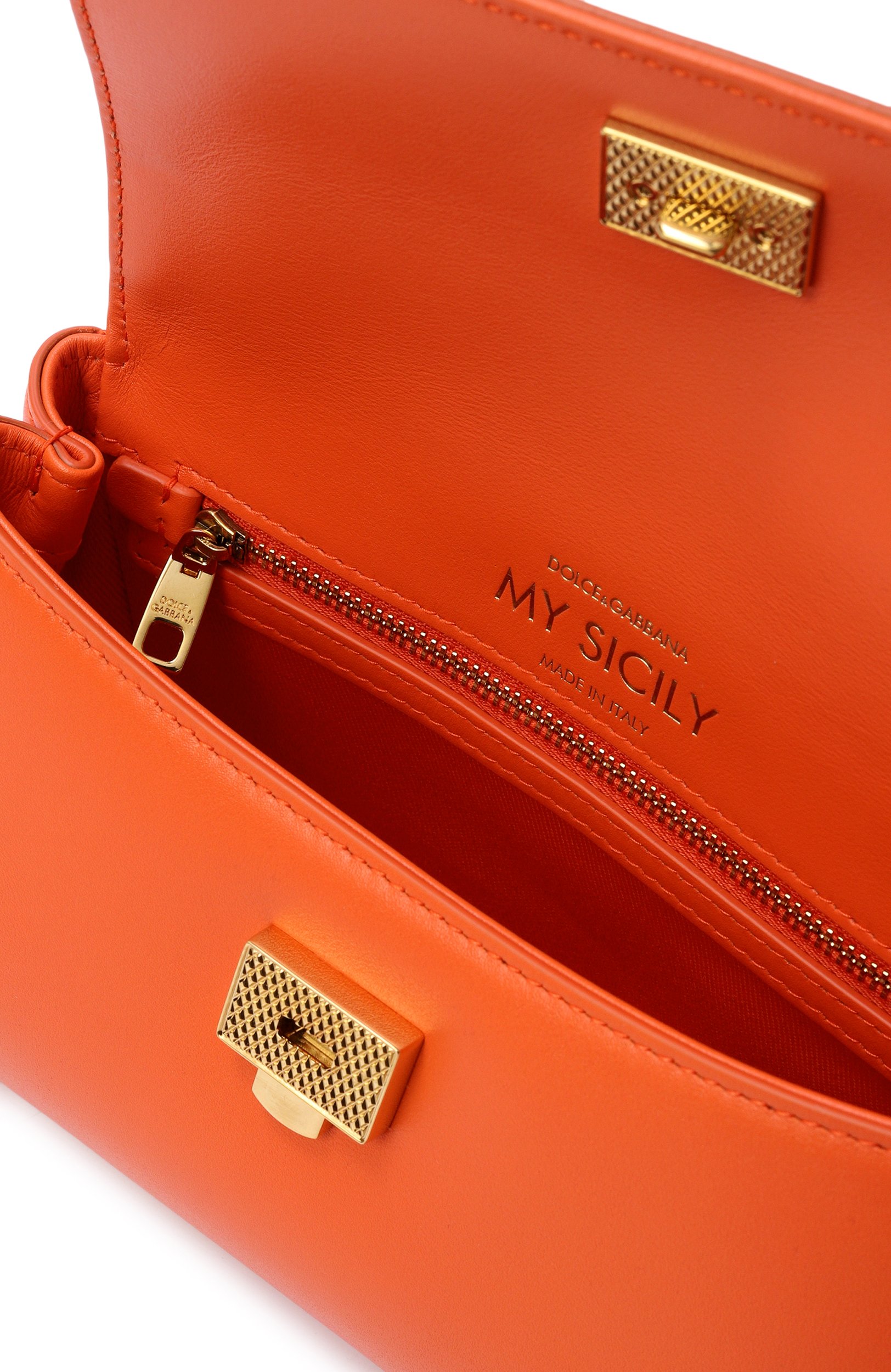 Сумка my sicily mini DOLCE & GABBANA оранжевого цвета по цене 192500 руб., арт. BB7864/B7321, фото 5 Сумка my sicily mini DOLCE & GABBANA, арт. BB7864/B7321, фото 5