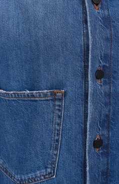 Женская джинсовая рубашка 3X1 голубого цвета, арт. 31-WT3G64-DR09RG/ESSENTIAL SHIRT | Фото 6 (Материал внешний: Хлопок, Деним; Длина (для топов): Удлиненные; Рукава: Длинные; Стили: Кэжуэл; Кросс-КТ: Деним; Принт: Без принта; Женское Кросс-КТ: Рубашка-одежда; Автоматизация состава: Проставлено; Автоматизация ТО: Проставлено)