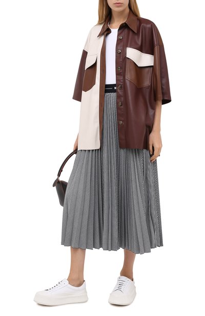 Юбка-миди MSGM черно-белого цвета по цене 53100 руб., арт. 2941MDD13P 207780, фото 2 Юбка-миди MSGM, арт. 2941MDD13P 207780, фото 2