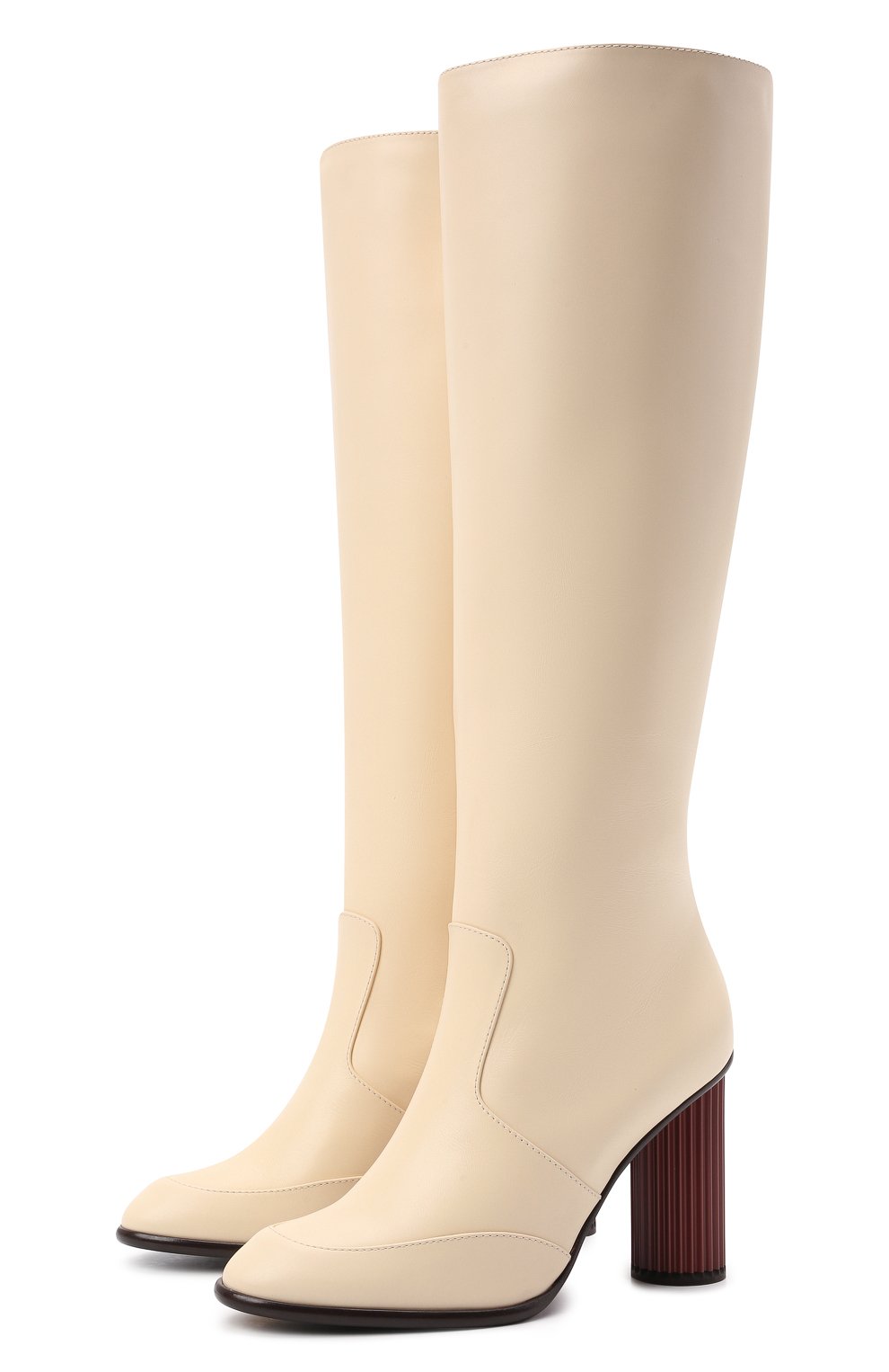 Кожаные сапоги column LORO PIANA кремового цвета по цене 209000 руб., арт. FAL7745, фото 1 Кожаные сапоги column LORO PIANA, арт. FAL7745, фото 1