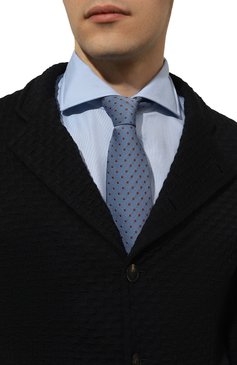 Мужской шелковый галстук BROUBACK голубого цвета, арт. TIE 8CM/SS24 | Фото 2 (Материал: Текстиль, Шелк; Материал сплава: Проставлено; Нос: Не проставлено; Принт: С принтом)
