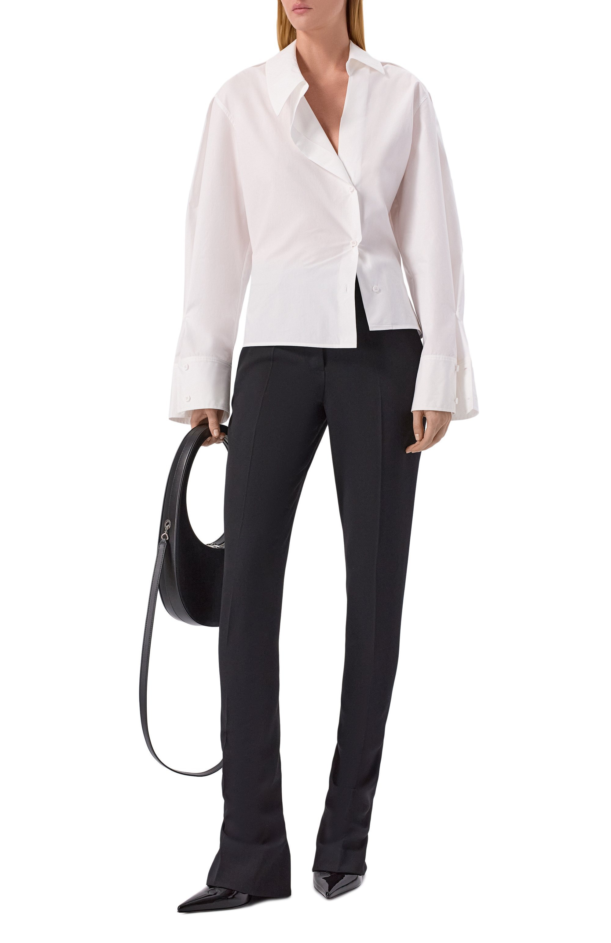 Хлопковая рубашка THE ATTICO белого цвета по цене 64150 руб., арт. 260WCH00045/CCC052AA, фото 2 Хлопковая рубашка THE ATTICO, арт. 260WCH00045/CCC052AA, фото 2