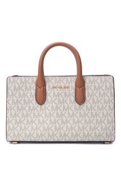 Женская сумка scarlett xs MICHAEL MICHAEL KORS бежевого цвета, арт. 32F4GETC0B | Фото 1 (Материал сплава: Проставлено; Размер: small; Ремень/цепочка: На ремешке; Драгоценные камни: Проставлено; Материал: Экокожа, Канва)