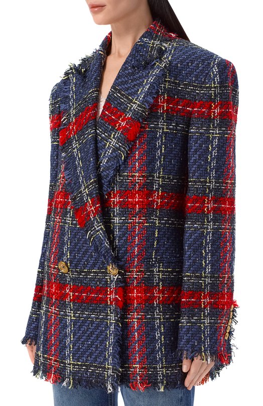 Твидовый жакет Balmain GF1SE183/XL68 Синий  GF1SE183/XL68 Фото 3