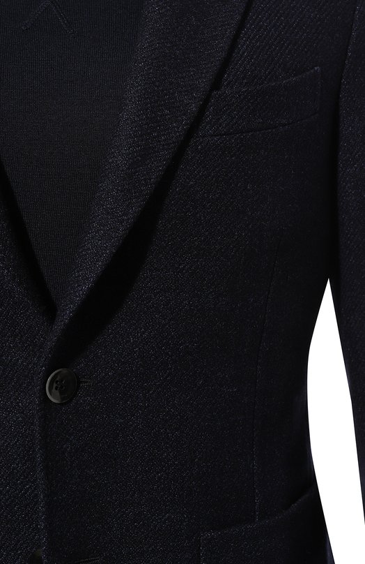 Пиджак из шерсти и шелка Nuti and Co Синий, фото 5